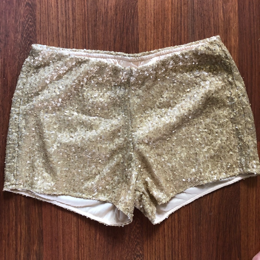 Gold Sequined Shorts